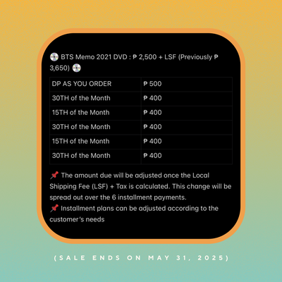 šæ BTS Memo 2021 DVD (Sealed) šæ