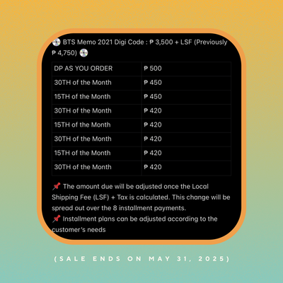 šæ BTS Memo 2021 Digi Code (Sealed) šæ