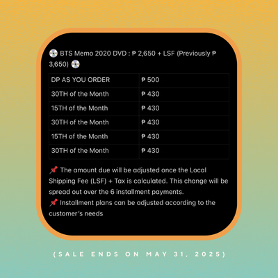 šæ BTS Memo 2020 DVD (Sealed) šæ