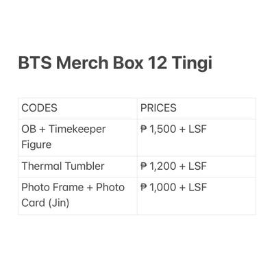 [PRE ORDER] BTS Merch Box 12 Tingi
