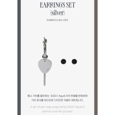 Suga D-Day Official Tour Merch — Earrings Set (Silver)