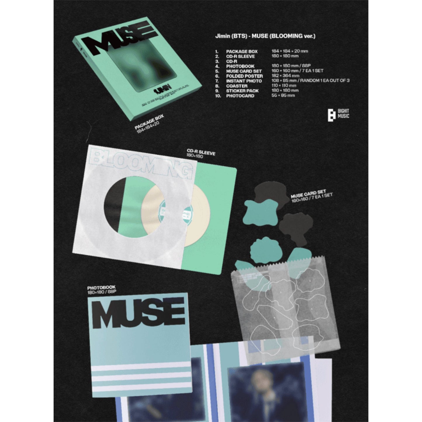 [PRE ORDER] 🟢 Jimin’s 2nd Solo Album - Muse (SET w/ Weverse Albums Version) 🟡