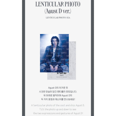 [2ND PRE ORDER] Suga D-Day Official Tour Merch — Lenticular Photo (Agust D Ver.)