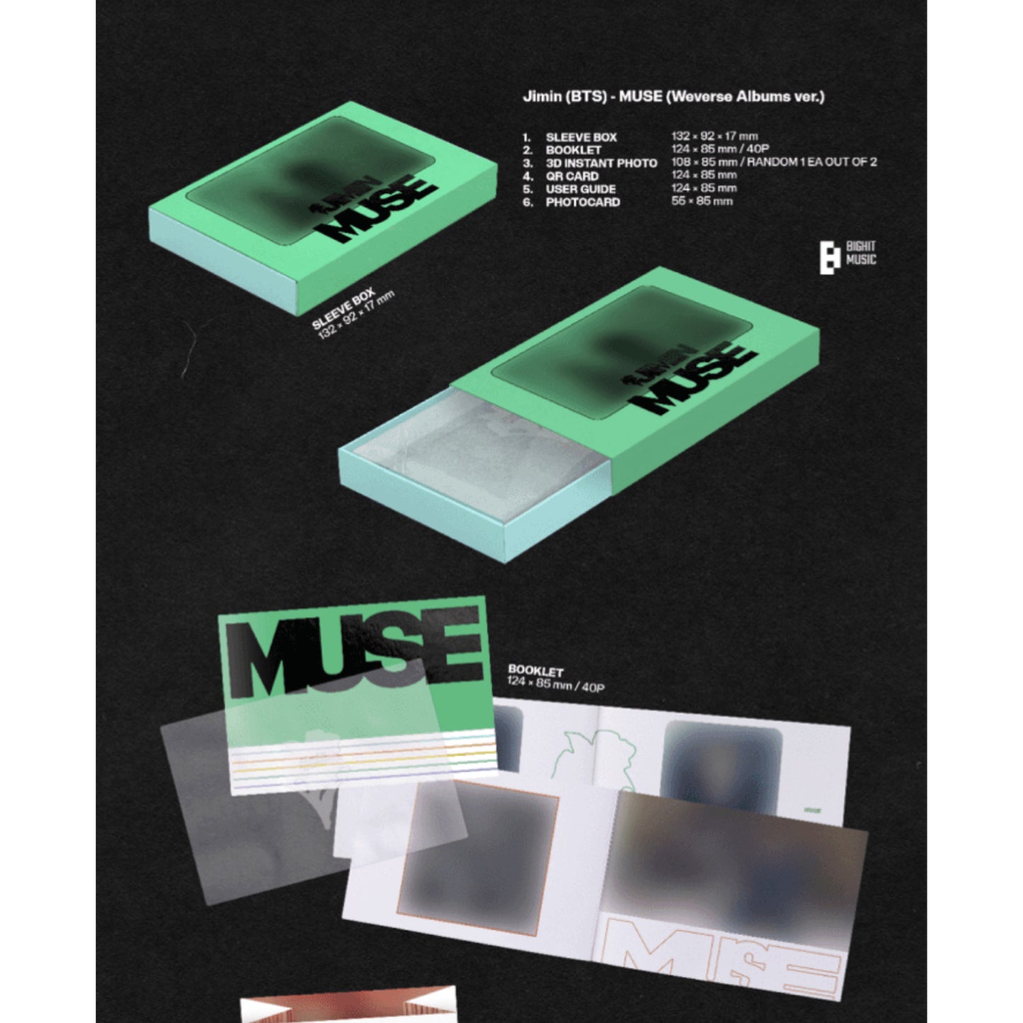 [PRE ORDER] 🟢 Jimin’s 2nd Solo Album - Muse (SET w/ Weverse Albums Version) 🟡