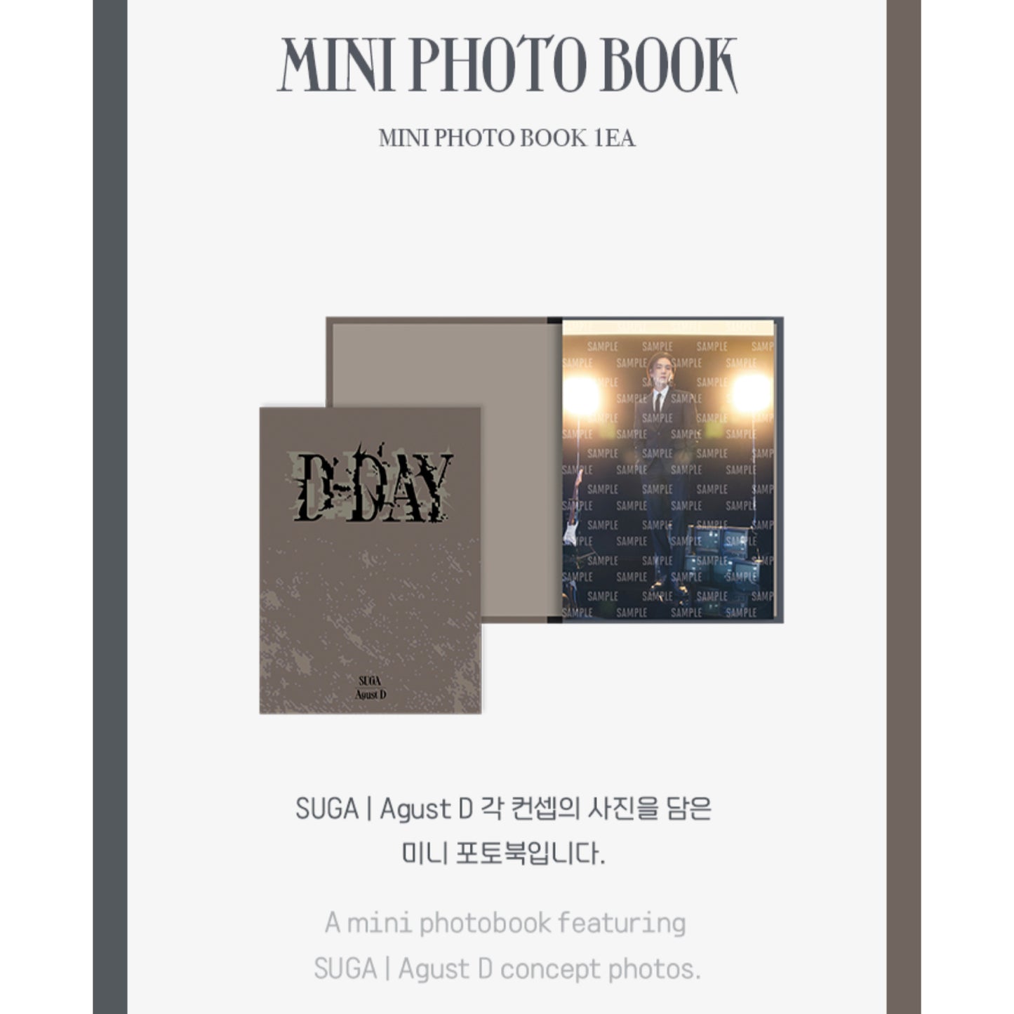 [1ST PRE ORDER] Suga D-Day Official Tour Merch — Mini Photo Book