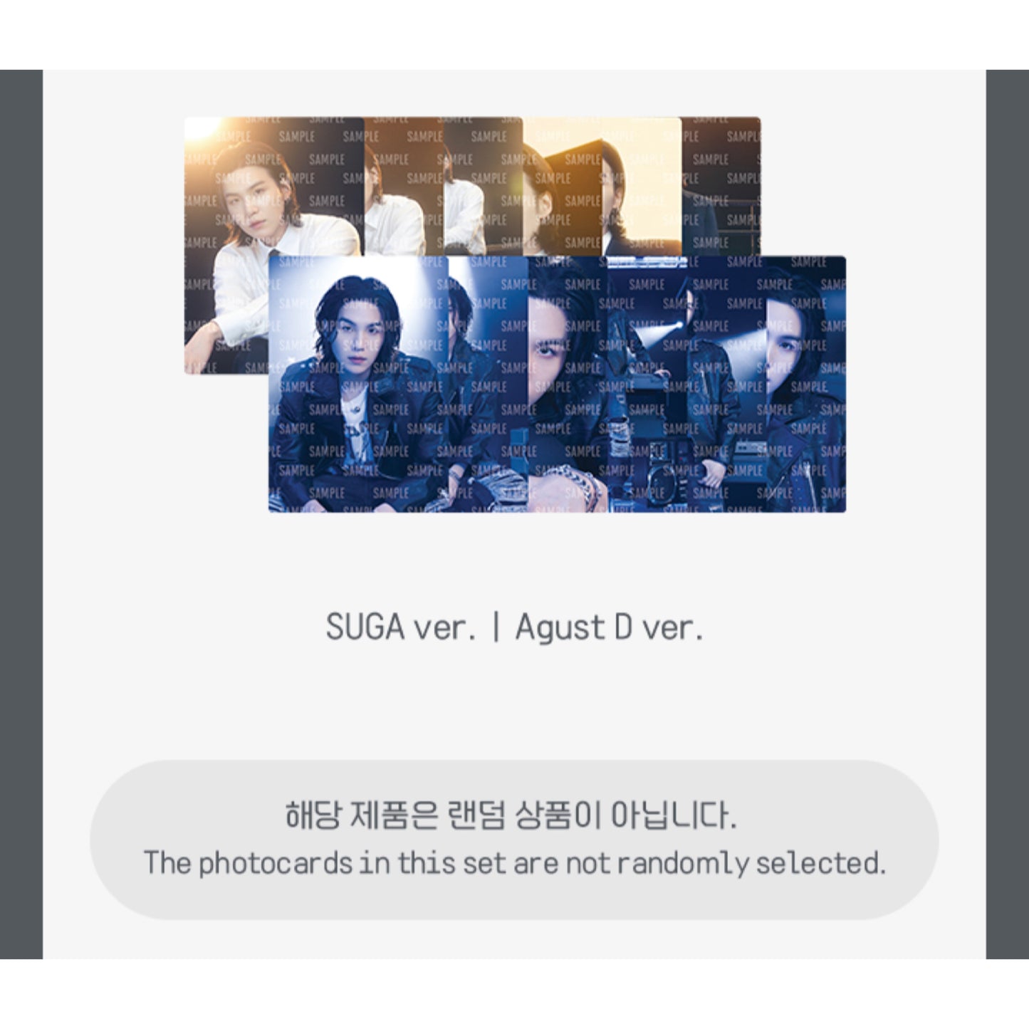 [1ST PRE ORDER] Suga D-Day Official Tour Merch — Mini Photo Card (Agust D Ver.)