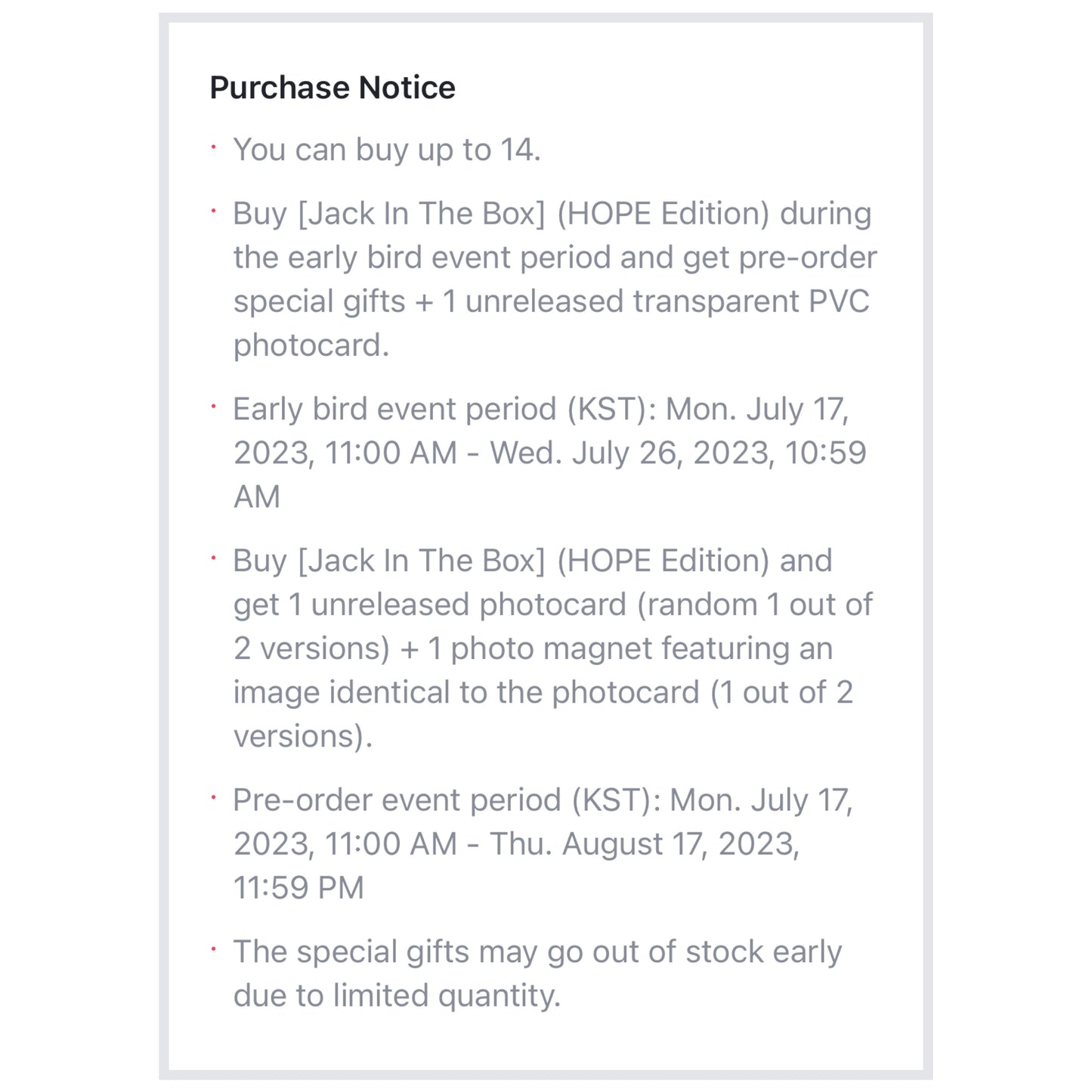 J-Hope's Solo Album — "Jack In The Box" HOPE Edition (w/ Early Bird Gift + POB)