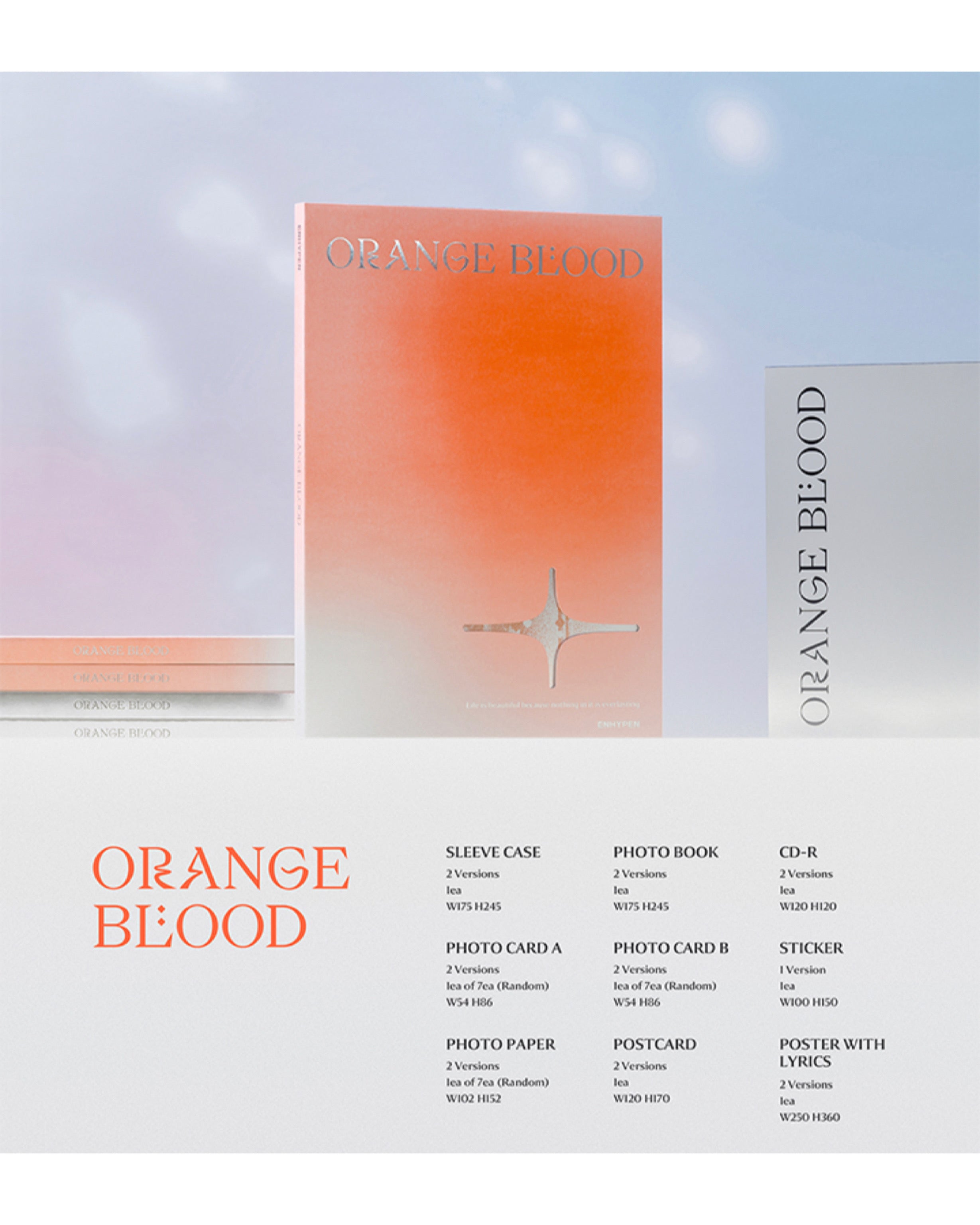 PRE ORDER] 🟠 ENHYPEN ORANGE BLOOD Album — Standard SET
