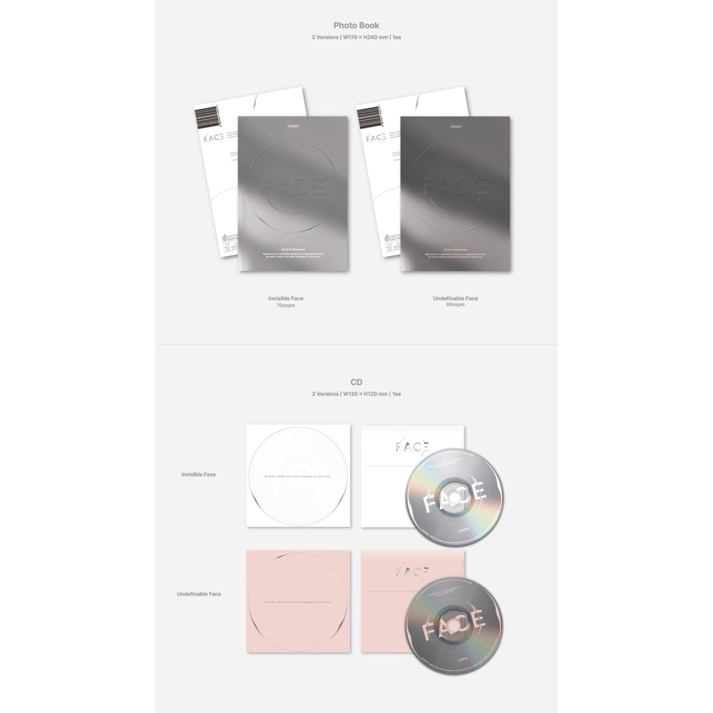 Jimin's Solo Album — "Face" Set + Weverse Albums Version (w/ Early Bird Gift + POB)