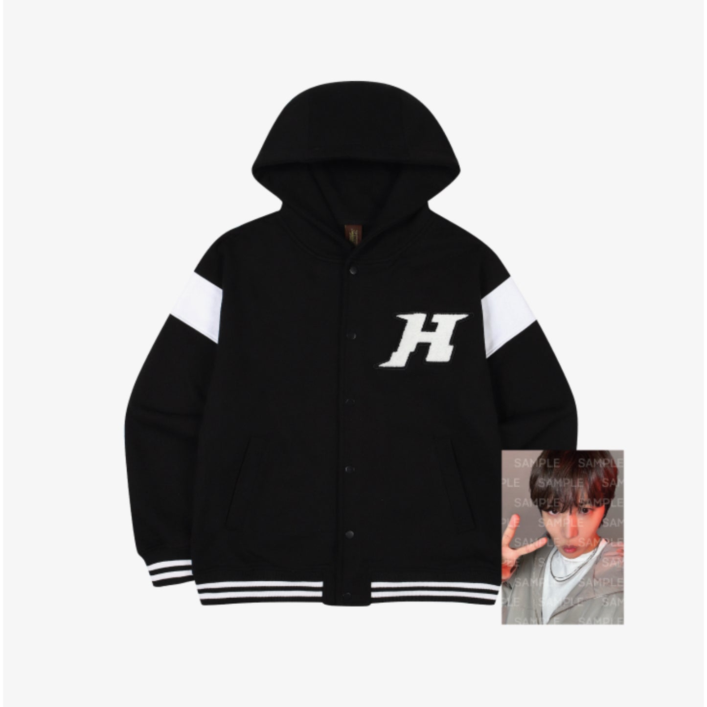 🃏 J-Hope's HOPE ON THE STREET VOL.1 Official Merch — Varsity Jacket (Black) 🃏