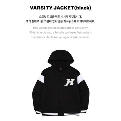 🃏 J-Hope's HOPE ON THE STREET VOL.1 Official Merch — Varsity Jacket (Black) 🃏