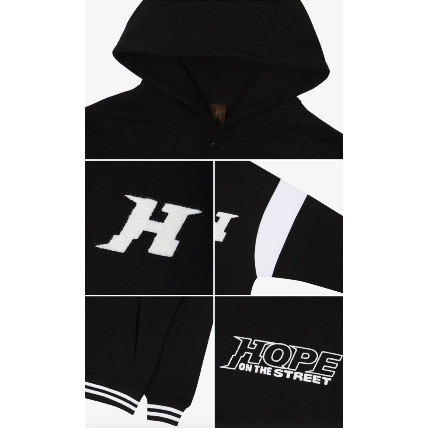 🃏 J-Hope's HOPE ON THE STREET VOL.1 Official Merch — Varsity Jacket (Black) 🃏