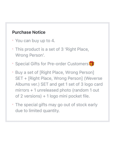 [PRE ORDER] ⚪️ RM’s 2nd Solo Album - Right Place, Wrong Person (SET) ⚪️