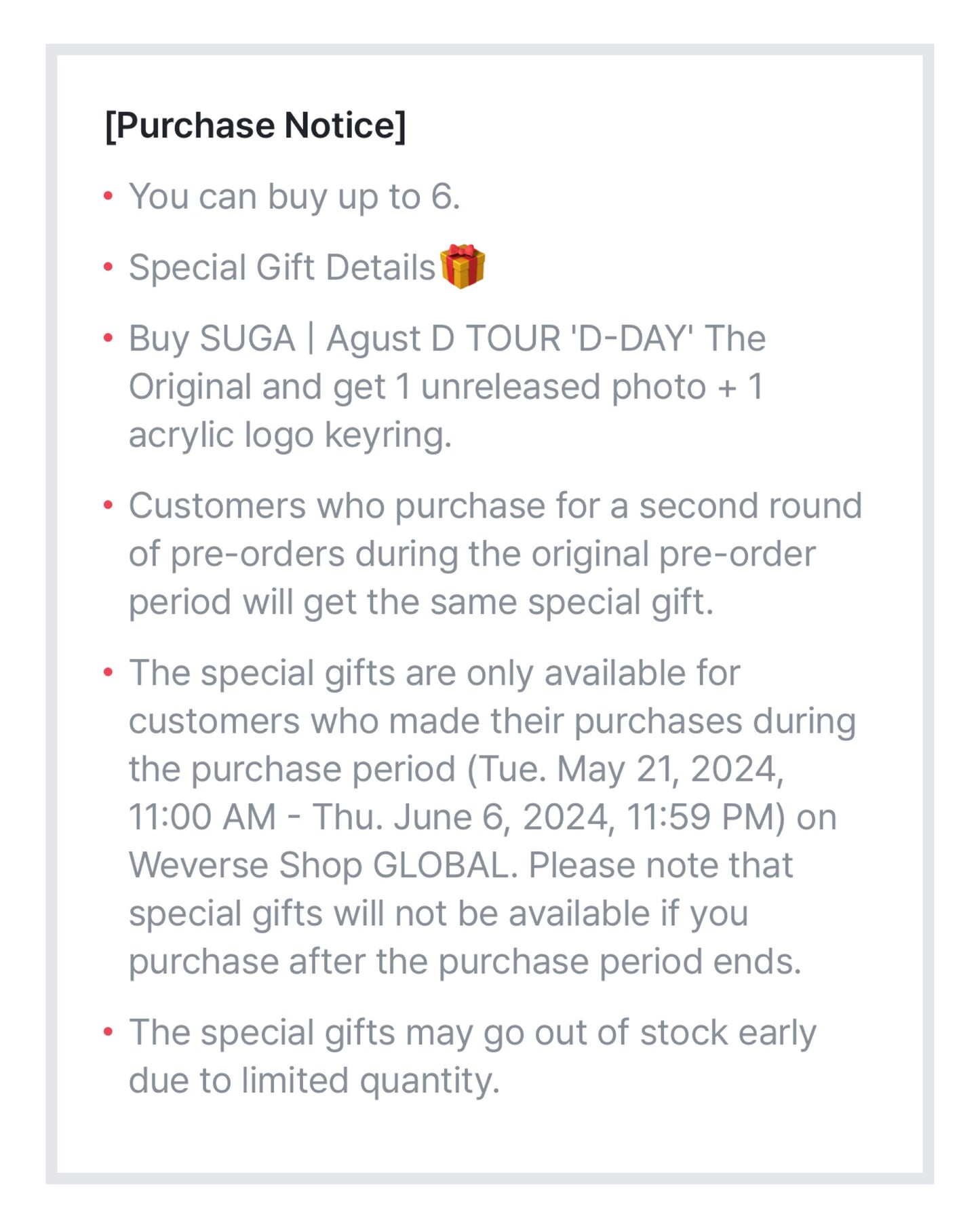 [KR RENTAL] ⚫ SUGA | AGUST D TOUR 'D-DAY' The Original w/ POB ⚫